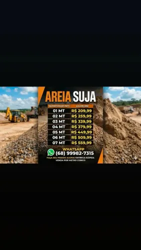 Areia lavada e AREIA SUJA
