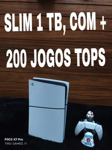 PS5 slim 1tb + 200 jogos tops