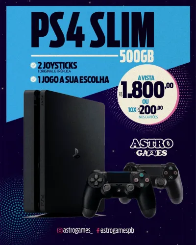 PS4 500GB COM 3 MESSES GARANTIA 