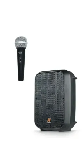 KIT- Caixa Ativa Sr-88a Staner 85W + Microfone Shure SV100