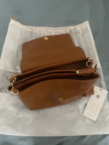 Bolsa aredda marrom couro legítimo 