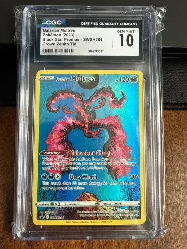Galarian Moltres SWSH284 Crown Zenith Tin Pokemon CGC 10 Gem Mint