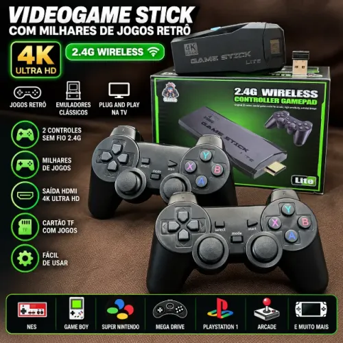 Videogame retrô stick com milhares de jogos