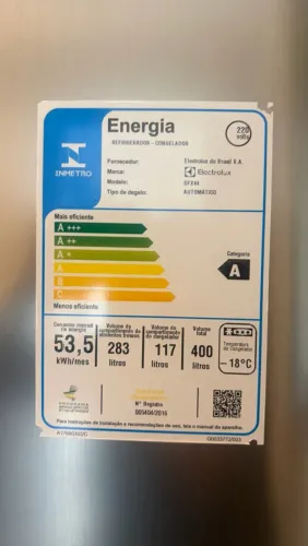 Geladeira Eletrolux Frostfreezeer. Tem 2 dias de uso 220v