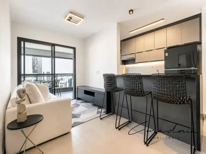 Apartamento 50m² no Z Pinheiros | 1 Dormitório, 1 Vaga e Vista Livre