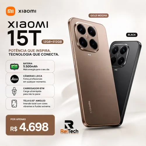 Xiaomi 15T Pro Gold Mocha e Black, Leica 512Gb 12Gb RAM- Novo