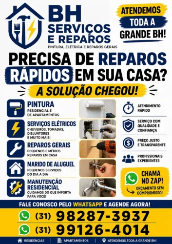 Pintor|Eletricista|Marido de aluguel|Reparos|Hidráulica 