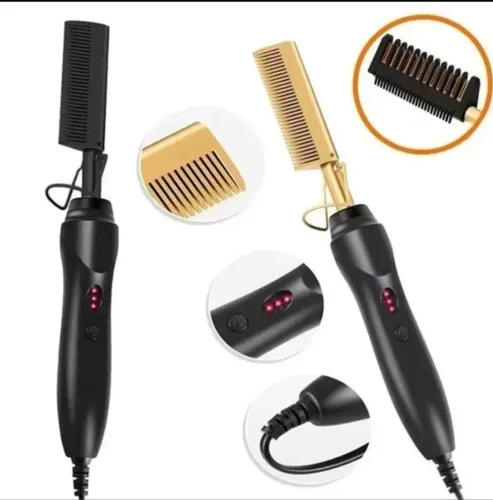 Pente elétrico pra cabelos cacheados e lisos 