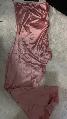Vestido cetim rosé