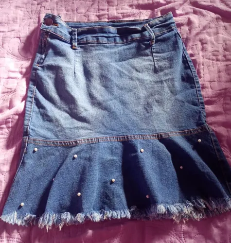 saia jeens nova feminina adolescente