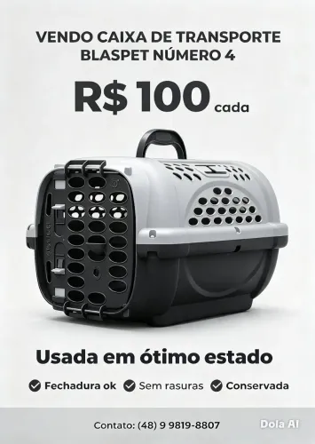 Vendo caixa de transporte Blaspet