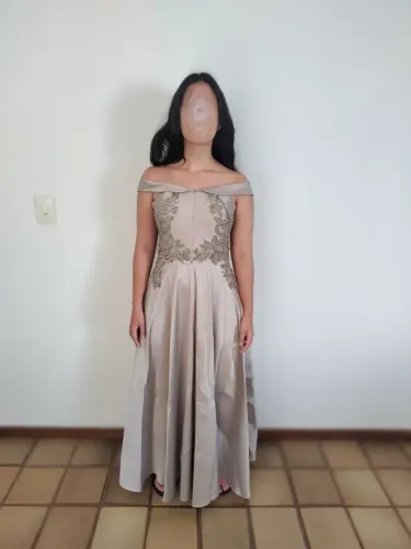 Vestido Longo Festa Bordado Thais Temponi Usado