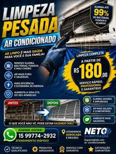 Profissional Limpeza Completa Seu Ar Condicionado Sorocaba