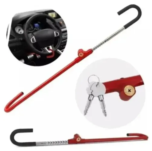 Trava Antifurto Pedal Volante Em Aço Para Carro