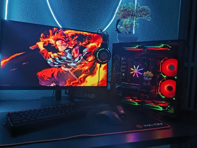 Pc gamer Completo com RX 580 de 8gb, gabinete aquário, monitor IPS fullhd LG descrição car