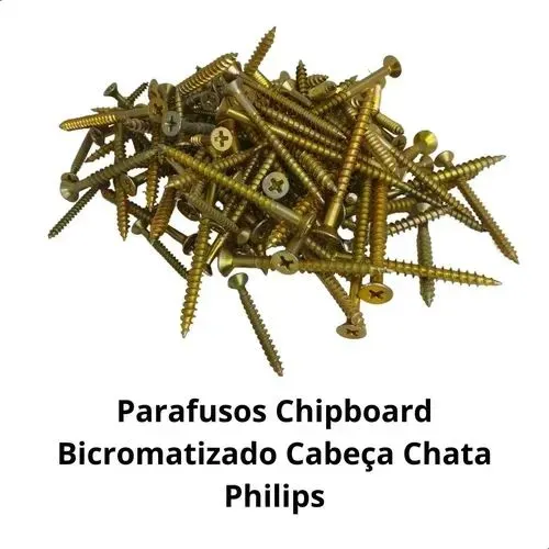 Kit 100 parafuso chipboard Philips cabeça chata 3,5x 35mm