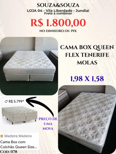 Cama Box Queen Flex Tenerife Molas