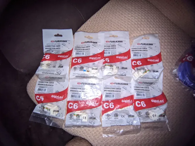9 Conectores Keystone Cat6 Fêmea Furukawa Gigalan Rj45 - valor por unidade