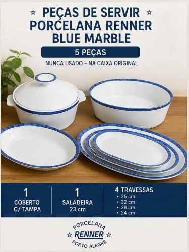 Conjunto de servir em porcelana
