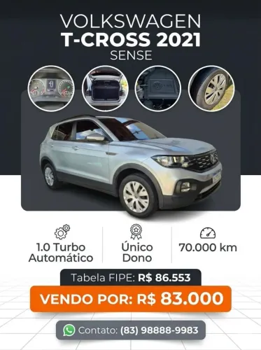 Volkswagen T-Cross Sense 1.0 TSI Flex 5P Aut. 2021