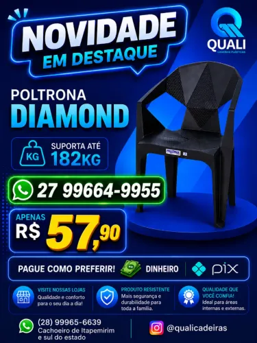 CADEIRA PLASTICA POLTRONA DIAMANTE