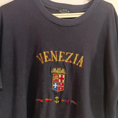 Camisa Vintage Bordada Italiana Veneza