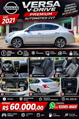 Nissan Versa V-drive Premium 1.6 16V Flex AUT 2021
