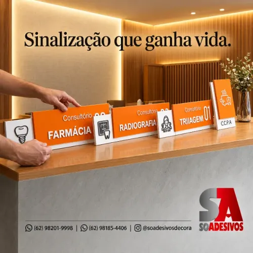 Placas sinalização interna clinicas e consultórios