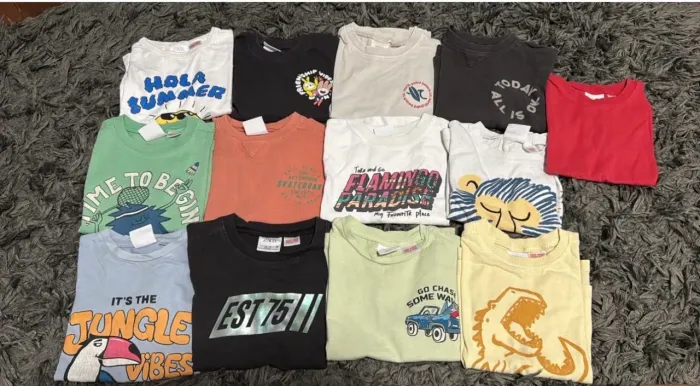 Lote 13 camiseta Zara 12-18 meses - manga curta