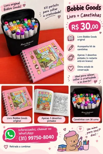 Livro de colorir bobbie goods original (acompanha canetinhas)