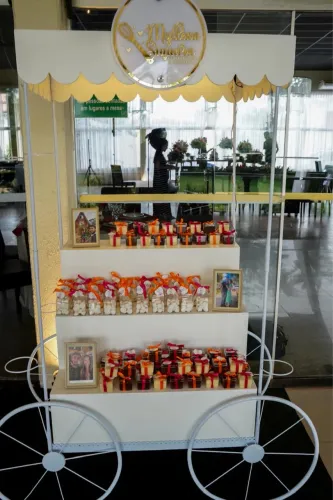 Carrinho gourmet de festa para decorações e eventos com LED