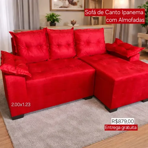 PROMOÇÃO URGENTE - Sofá de Canto Ipanema Azul Marinho por apenas R$879,00