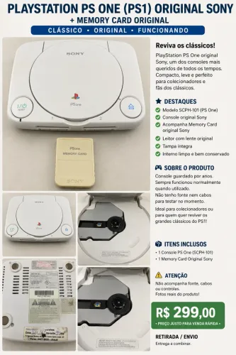 PlayStation PS One Original Sony SCPH-101 + Memory Card Original