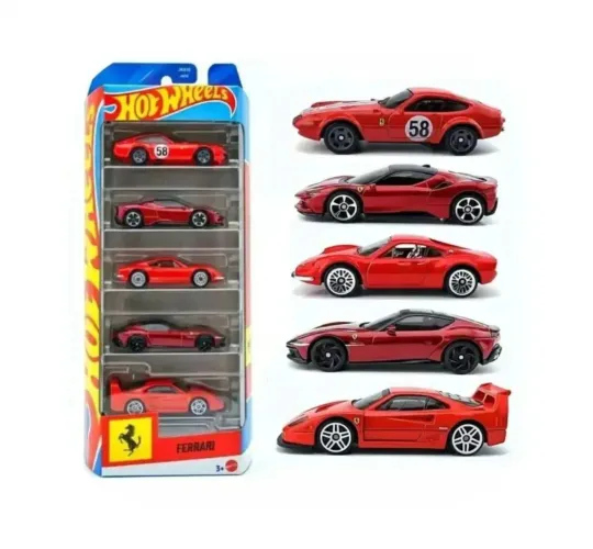 Hotwheels Pack Ferrari com 5 modelos