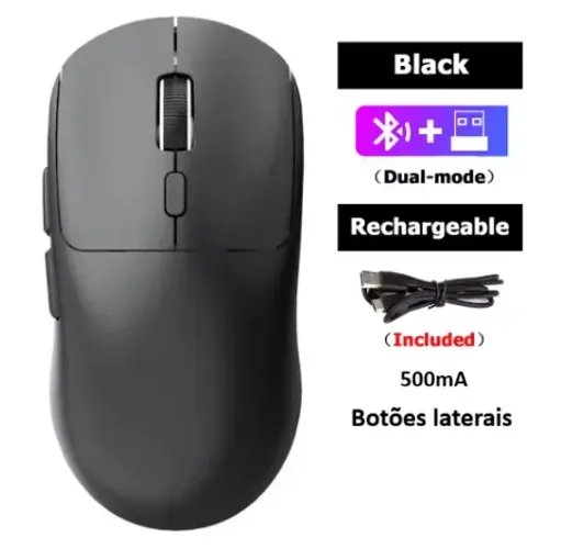 Mouse sem fio Recarregavel Dual modo Bluetooth e Wireless(USB)