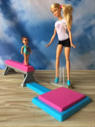 Barbie professora de ginastica e acessórios