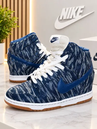 tênis nike dunk sky high premium anabela azul tecnologia palmilha tipo salto alto
