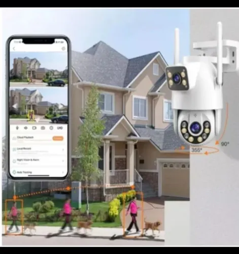 Câmera Externa 2 Lentes Wi-fi 360° Acesso Remoto Via Aplicativo no Celular