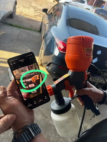Pistola de pintura com compressor elétrica