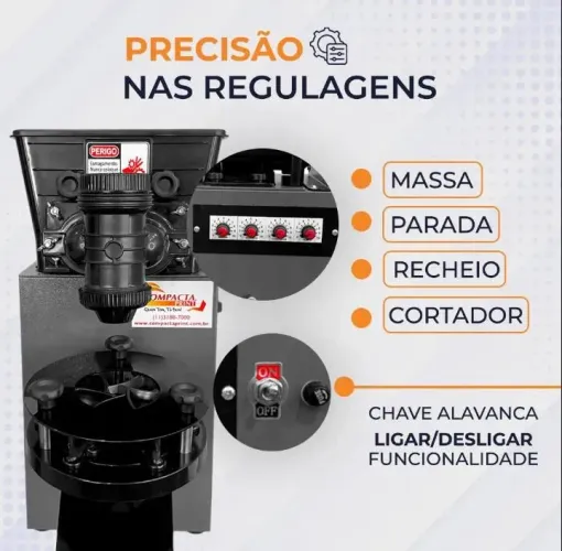 Máquina de salgados e doces modeladoras pop 4.0 7g a 150g
