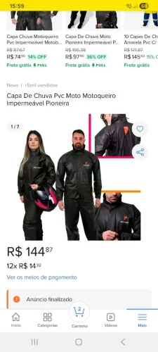 Capa e bota de chuva para motoqueiro  150 tudo
