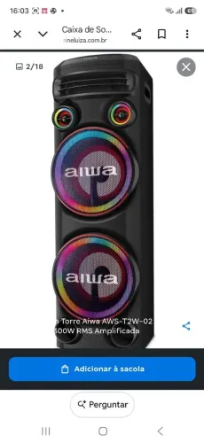 Vendo essa torre marca Aiwa nova tem nota fiscal. 2.300rms
