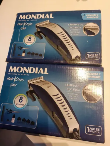 2 Máquinas de cortar cabelo novas, na caixa. MONDIAL