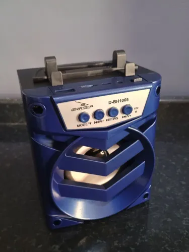 Mini Caixa de Som Bluetooth Potente Azul