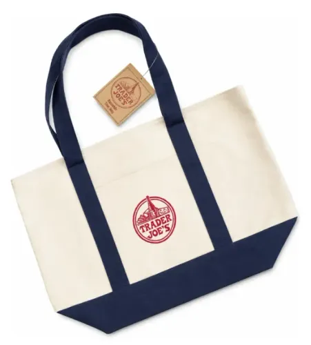 Sacola Bolsa Reutilizável Trader Joe's Ecobag Alça Azul Marinho - Eco Bag