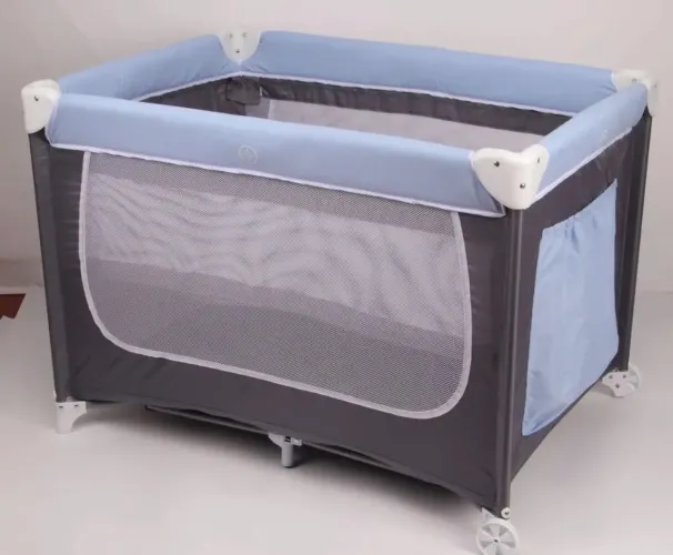 Berço Portátil desmontável baby style Joly com mosquiteiro azul