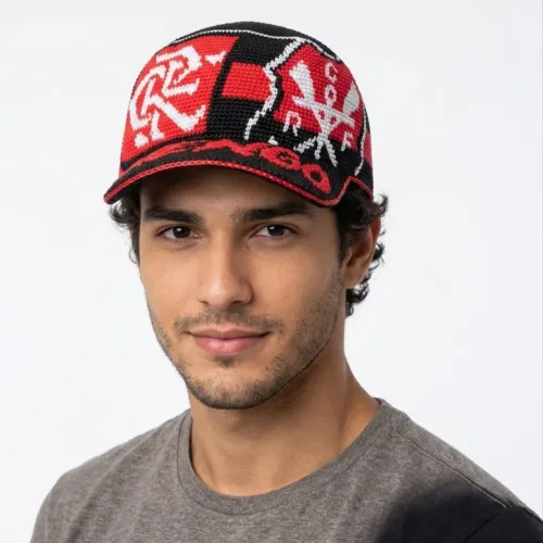 Boné de crochê Flamengo big logo