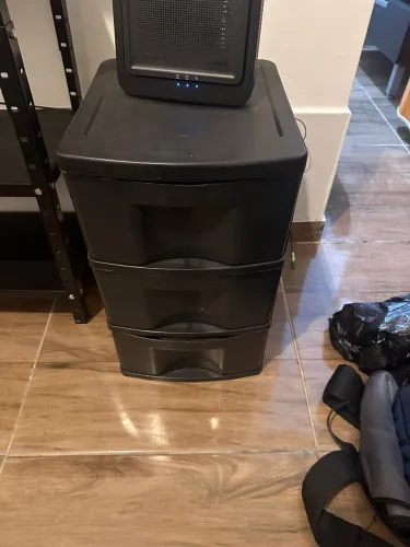 Gaveteiro Plástico Preto com 3 Gavetas