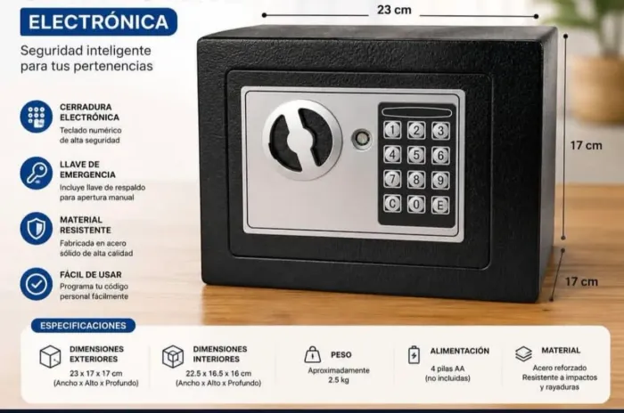 Cofre eletrônico 23 cm por 17 cm