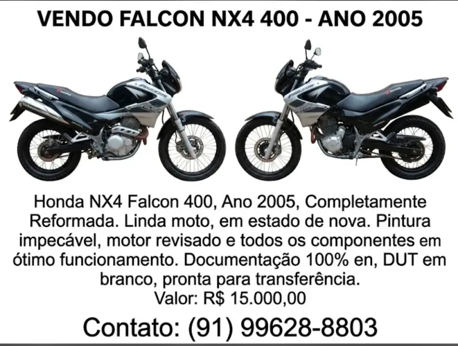 Moto Falcon 400 NX4 Preta 2005